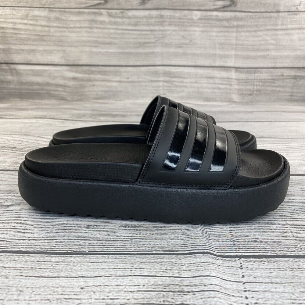 Adidas Adilette Platform Slides Women Size 9 Slip On Sandals Shoes HQ6179 - NEW